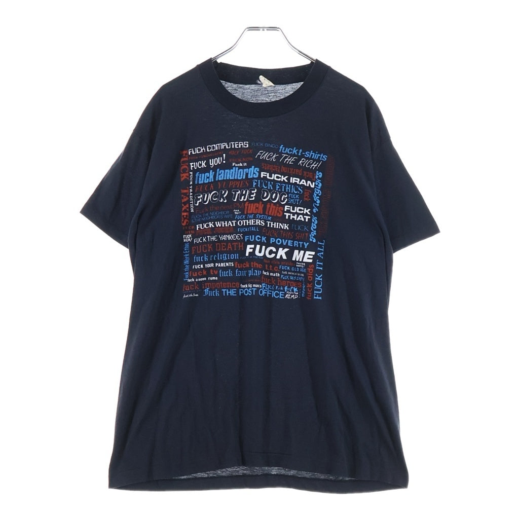 VINTAGE(ヴィンテージ) 80S FUCK Fワード プリント 半袖 Tシャツ カットソー ブラック