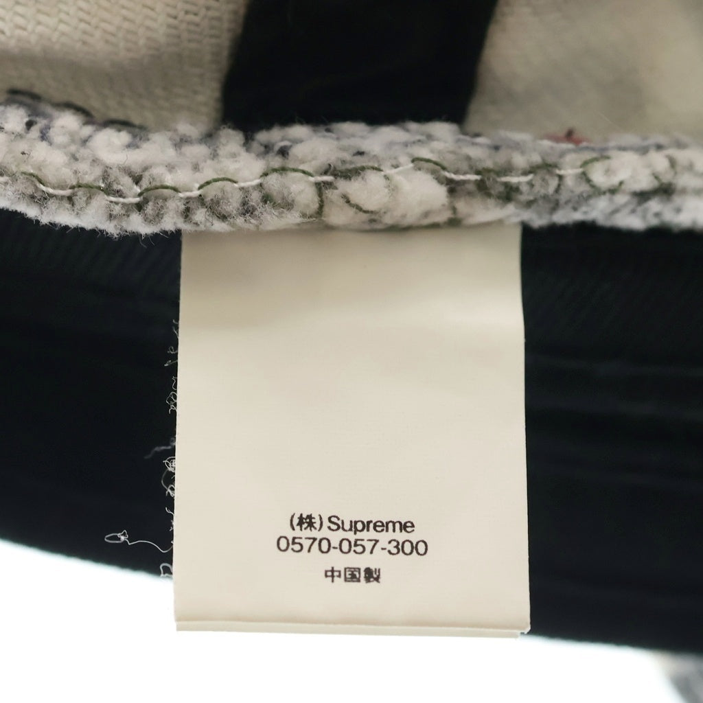 SUPREME(シュプリーム) 21SS Twill Crusher ロゴ 刺繍 総柄 バケット ハット ブラック/ホワイト