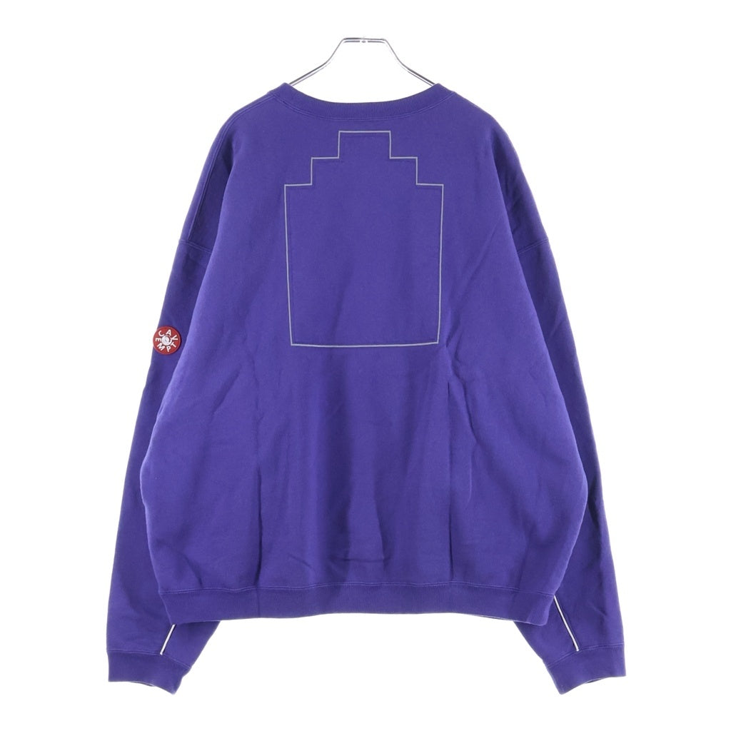 C.E(シーイー) SOLID LOOSE CREW NECK フロント 刺繍 バッグ ロゴ プリント スウェット シャツ パープル CES28CS12