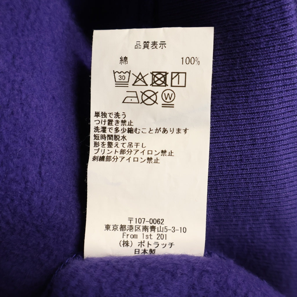 C.E(シーイー) SOLID LOOSE CREW NECK フロント 刺繍 バッグ ロゴ プリント スウェット シャツ パープル CES28CS12