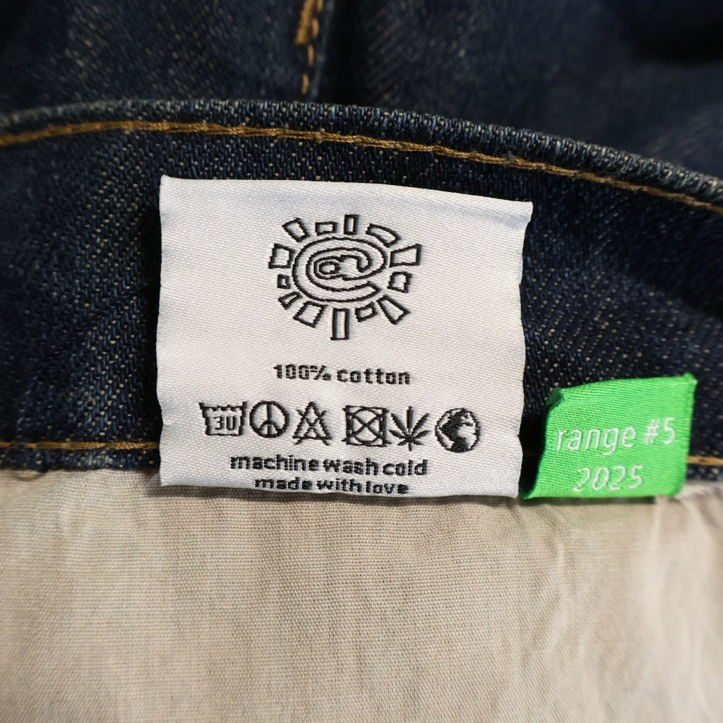 always do what you should do(オールウェイズドゥ ワットユーシュドドゥ) ロゴ 刺繍 ワイド バギー デニム パンツ インディゴ