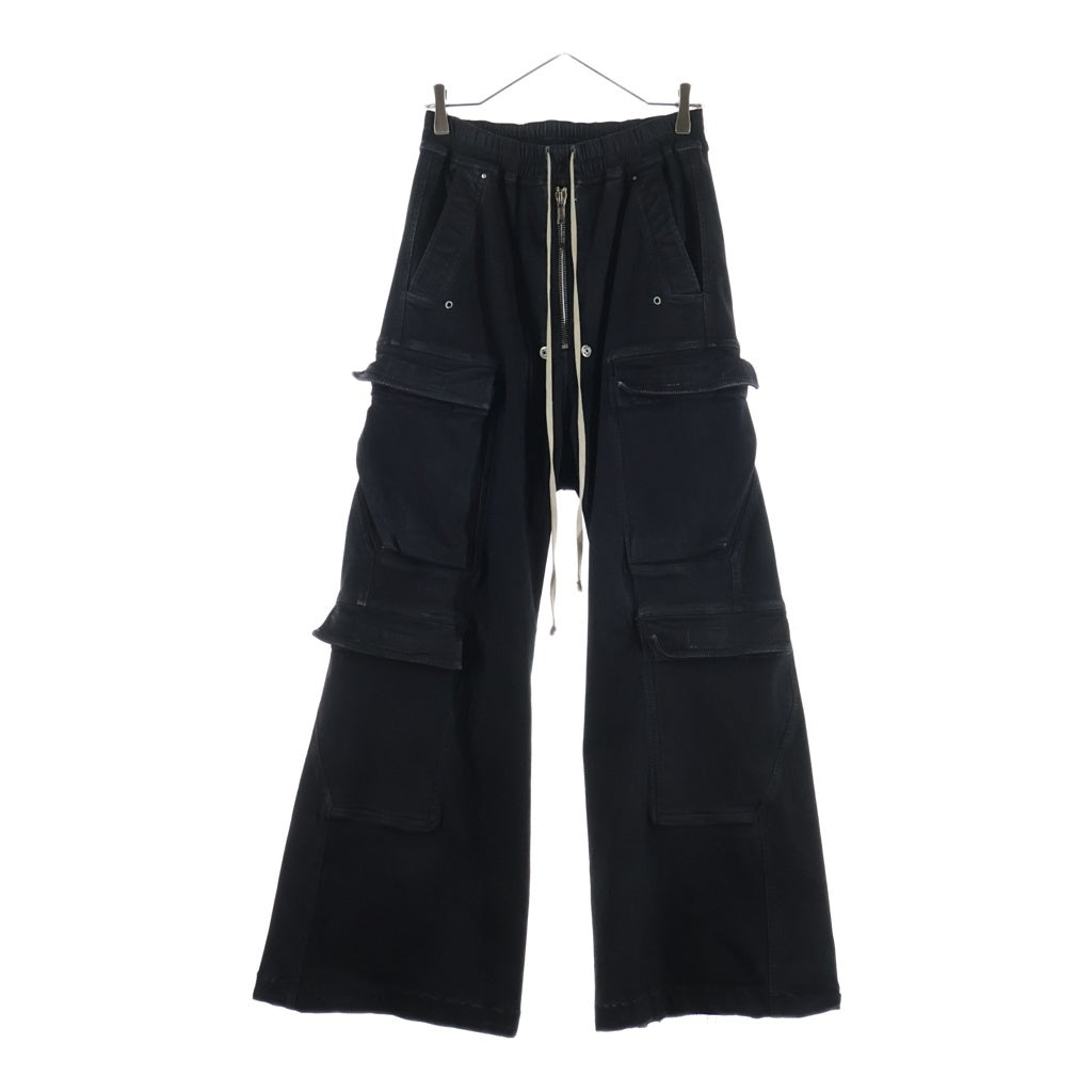 DRKSHDW(ダークシャドウ) 23SS DOUBLE CARGO JUMBO BELAS ダブル ジャンボ ベラ コーティング加工 ワイド カーゴ デニム パンツ ブラック DU01C6398-SBB