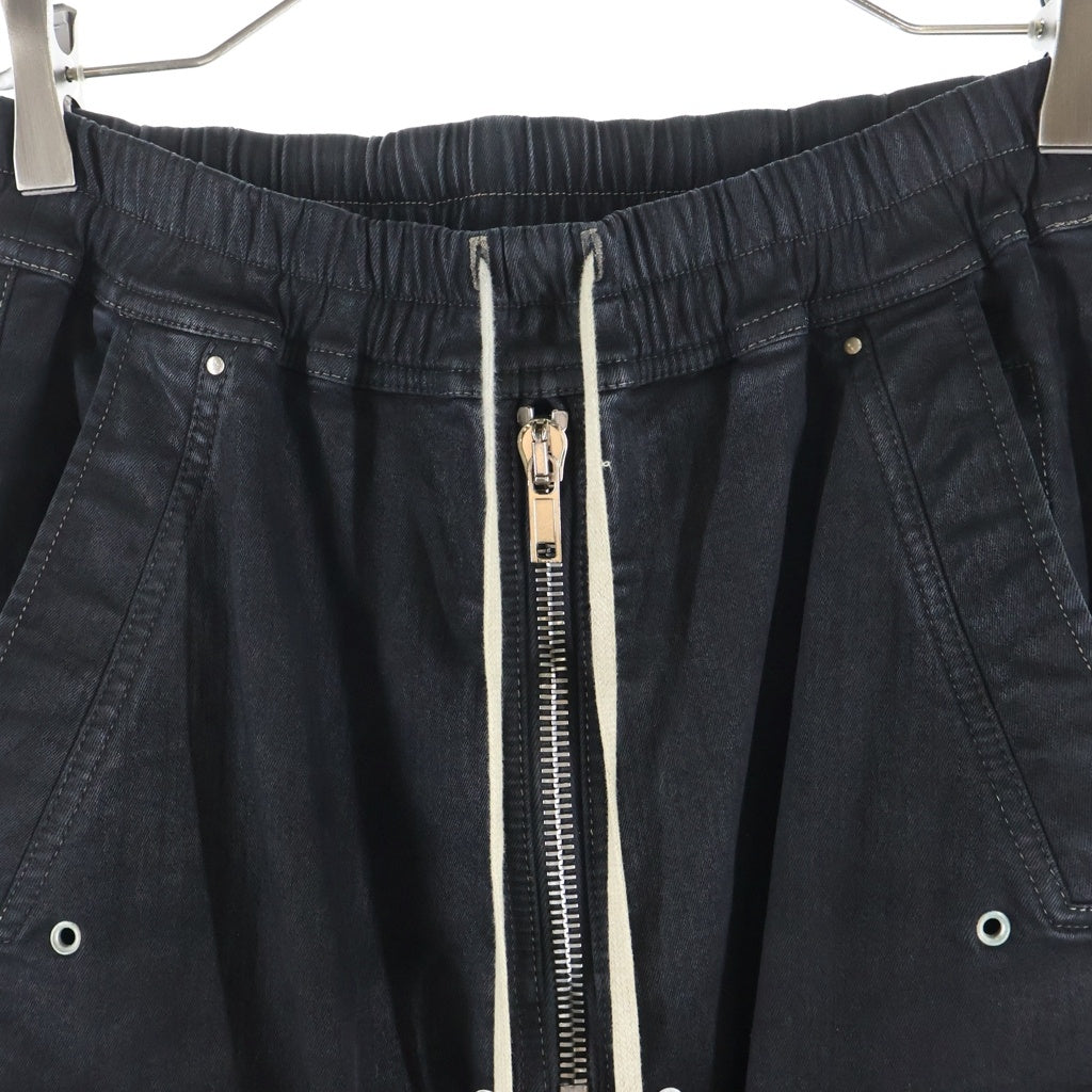 DRKSHDW(ダークシャドウ) 23SS DOUBLE CARGO JUMBO BELAS ダブル ジャンボ ベラ コーティング加工 ワイド カーゴ デニム パンツ ブラック DU01C6398-SBB