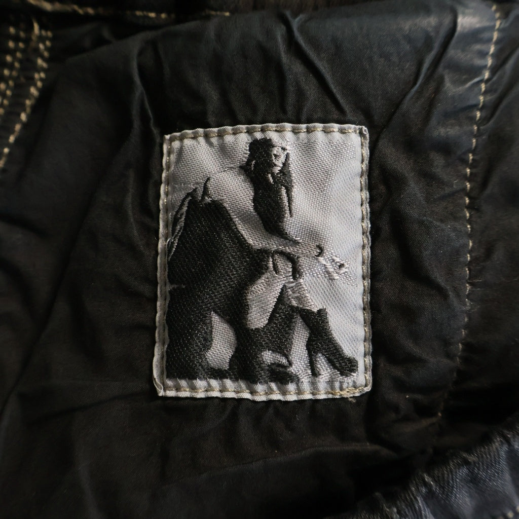DRKSHDW(ダークシャドウ) 23SS DOUBLE CARGO JUMBO BELAS ダブル ジャンボ ベラ コーティング加工 ワイド カーゴ デニム パンツ ブラック DU01C6398-SBB