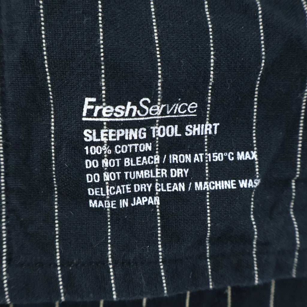 FreshService(フレッシュサービス) SLEEPING TOOL SHIRT スリーピングツール ストライプ長袖シャツ ネイビー FSW-20-SH