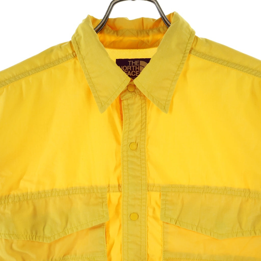 THE NORTH FACE(ザノースフェイス) Purple Label Polyester Linen Field H/S Shirt スナップ ボタン 半袖 シャツ イエロー NT3320N