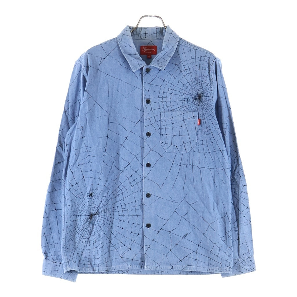 SUPREME(シュプリーム) 16AW Spider Web Shirt スパイダーウェブ 長袖 シャツ インディゴ