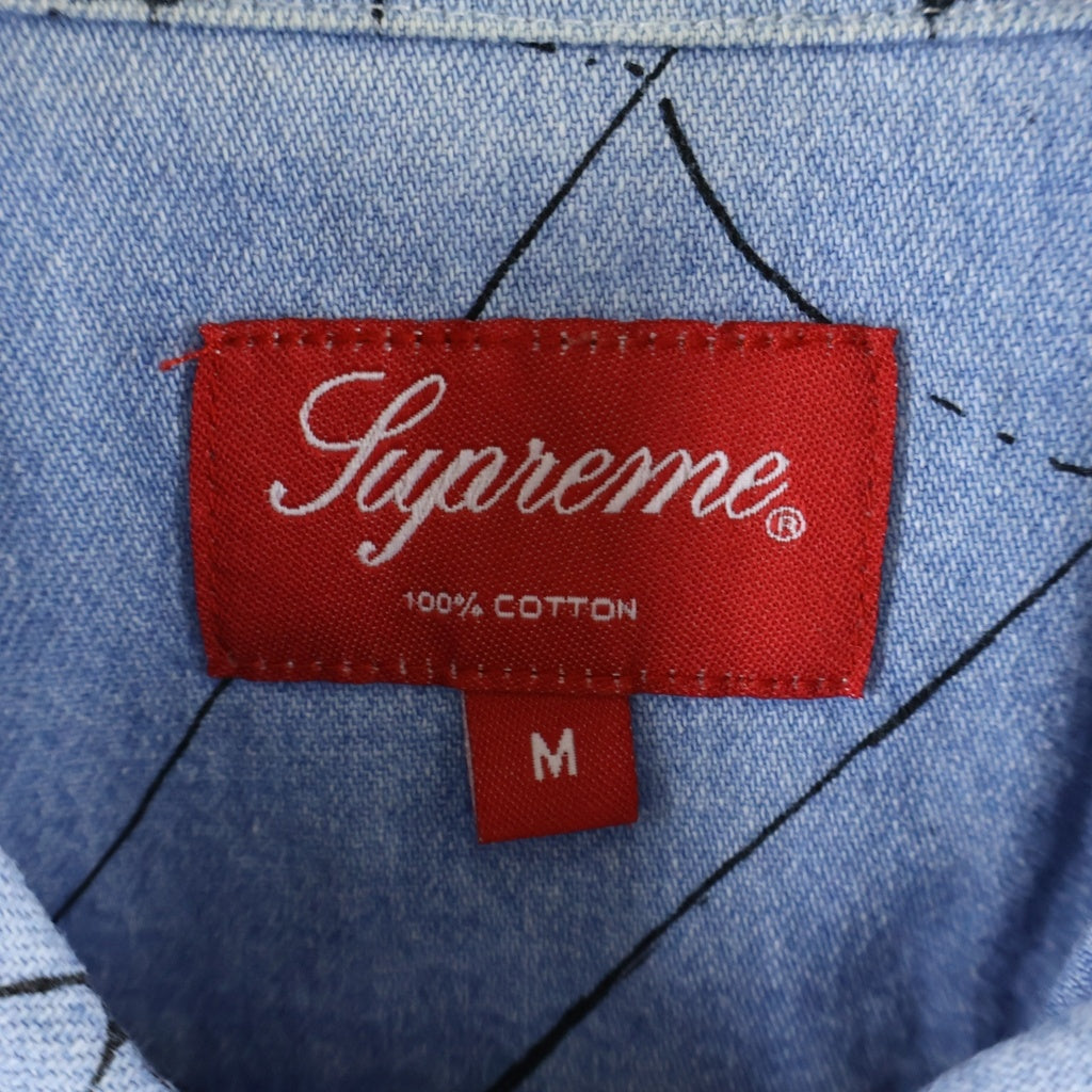SUPREME(シュプリーム) 16AW Spider Web Shirt スパイダーウェブ 長袖 シャツ インディゴ
