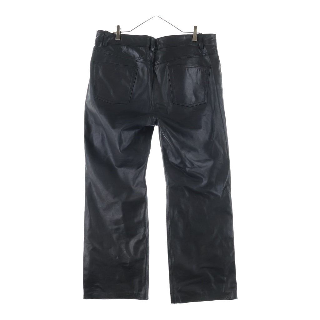 NO BRAND(ノーブランド) DEGNER 牛革 レザー スナップ ボタン ライダース パンツ ブラック