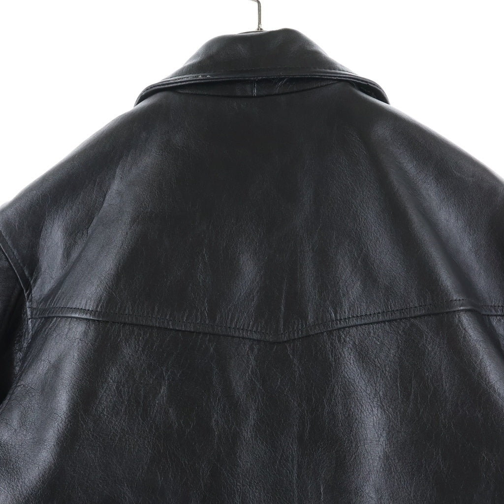 HORN WORKS(ホーンワークス) バッファロー レザー ダブル ライダース ジャケット ブラック