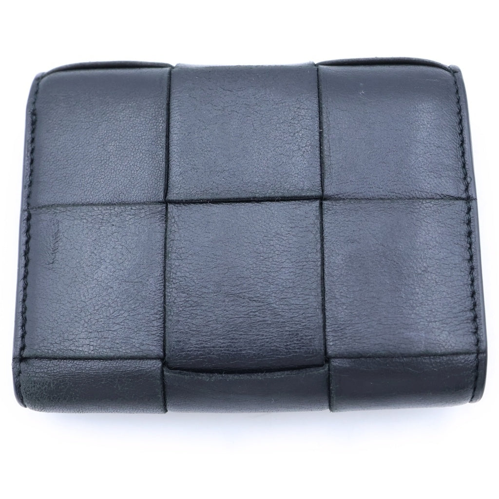 BOTTEGA VENETA(ボッテガヴェネタ) カセット マキシイントレチャート レザーウォレット 三つ折り財布 ブラック 651372