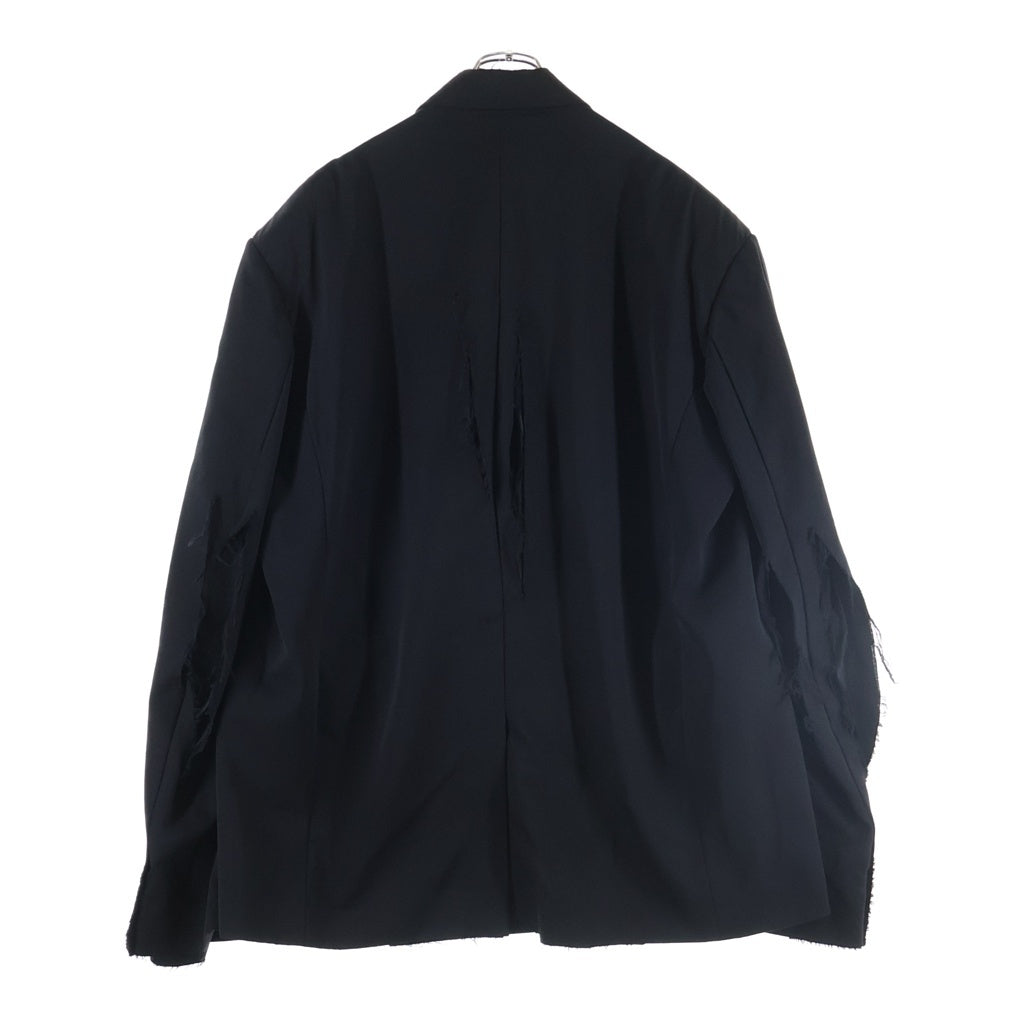 BALENCIAGA(バレンシアガ) 21AW デストロイ オーバー 2B テーラード ジャケット ブラック
