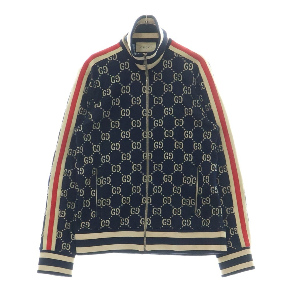 GUCCI(グッチ) GG 総柄 ジャガード ジップアップ トラック ジャケット ネイビー