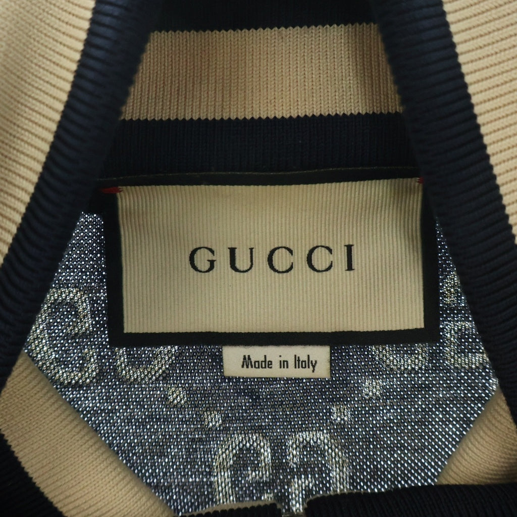 GUCCI(グッチ) GG 総柄 ジャガード ジップアップ トラック ジャケット ネイビー