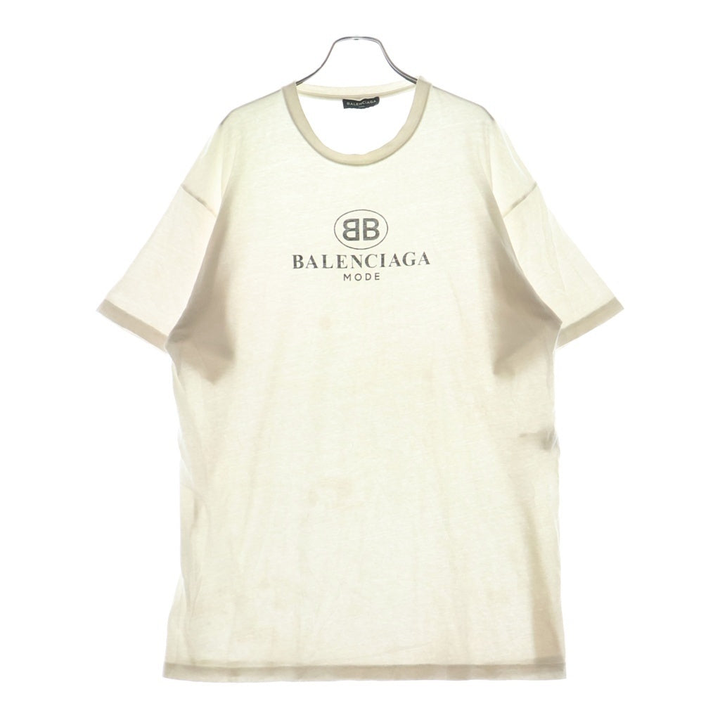 BALENCIAGA(バレンシアガ) BB MODE ロゴ プリント 半袖 Tシャツ カットソー ホワイト
