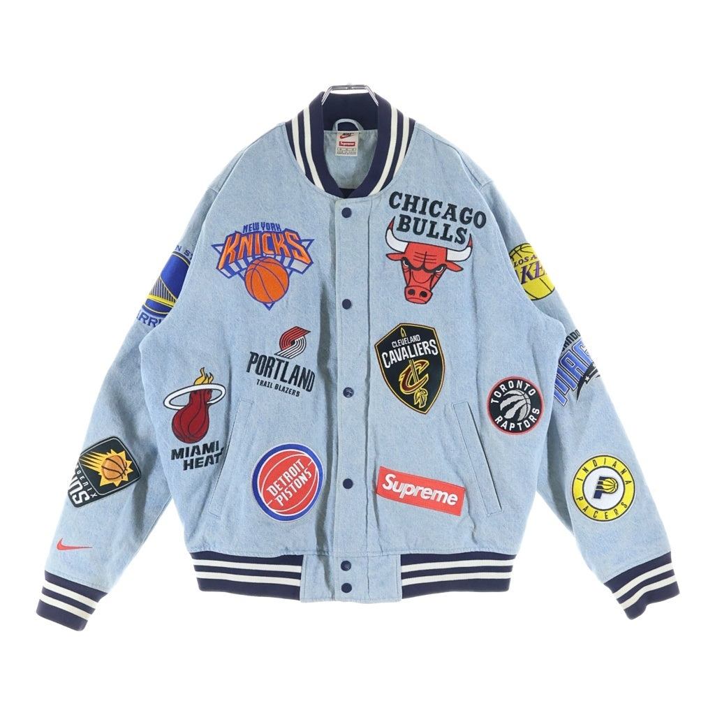 SUPREME(シュプリーム) 18SS ×NIKE NBA Denim Warm-Up Jacket ナイキ デニム ウォームアップ ジャケット スタジャン ブルゾン インディゴ AO3632-440