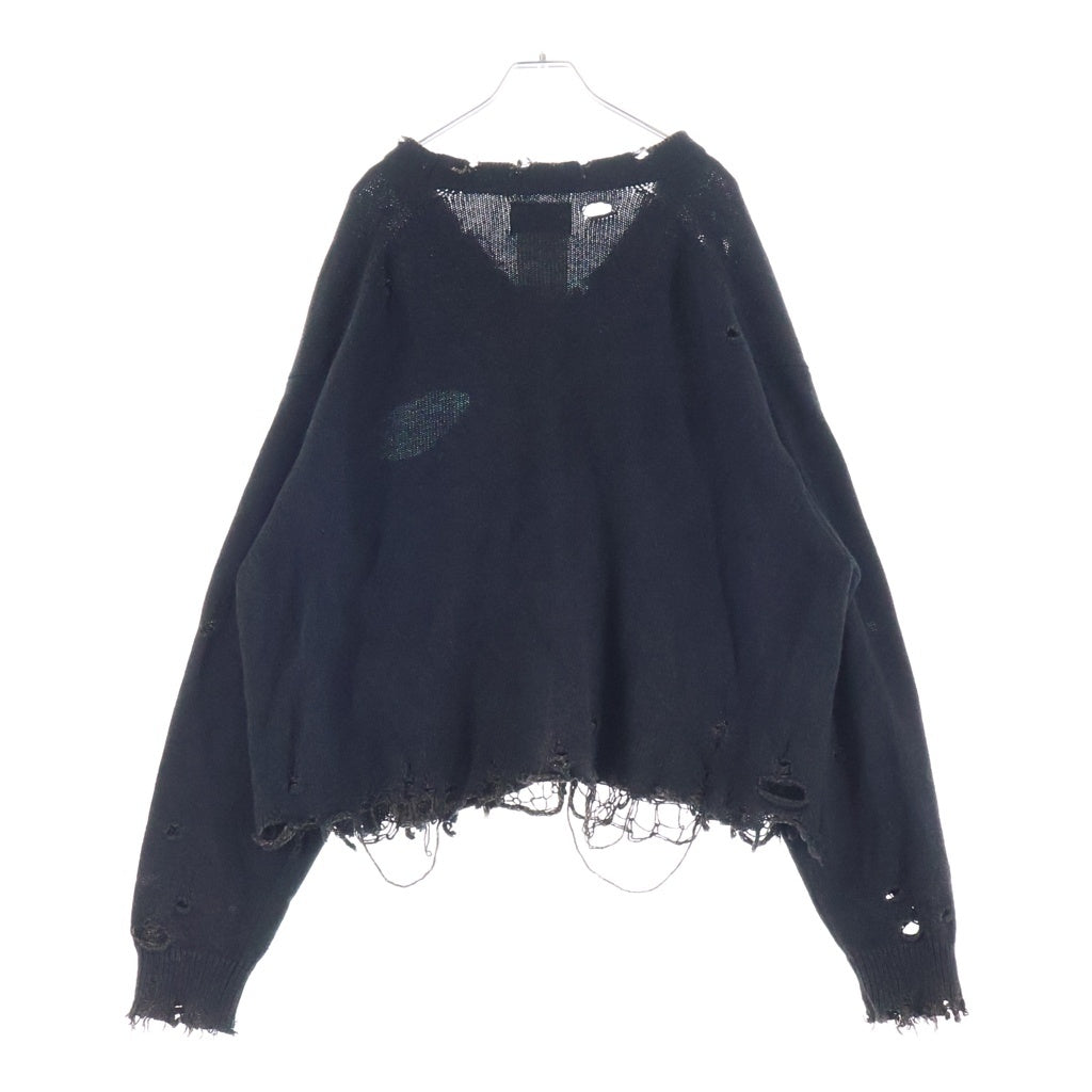 doublet(ダブレット) 23AW BROKEN HEART CARDIGAN ブロークン ハート カーディガン ブラック 23AW56KN136