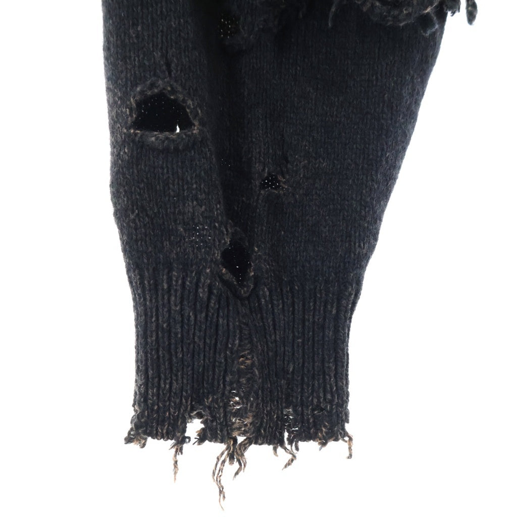 doublet(ダブレット) 23AW BROKEN HEART CARDIGAN ブロークン ハート カーディガン ブラック 23AW56KN136