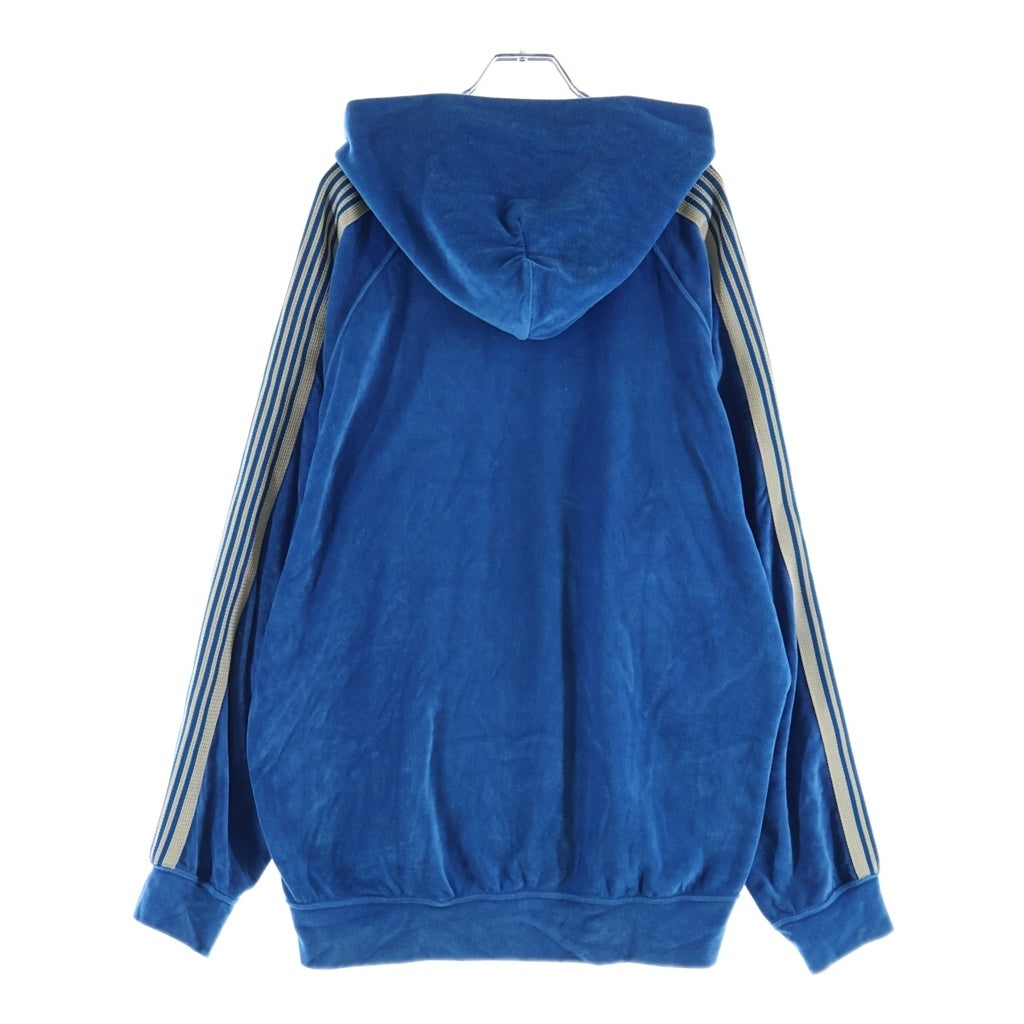 Needles(ニードルス) Track Hoody トラックフーディー ベロア プルオーバーパーカー ブルー KP226