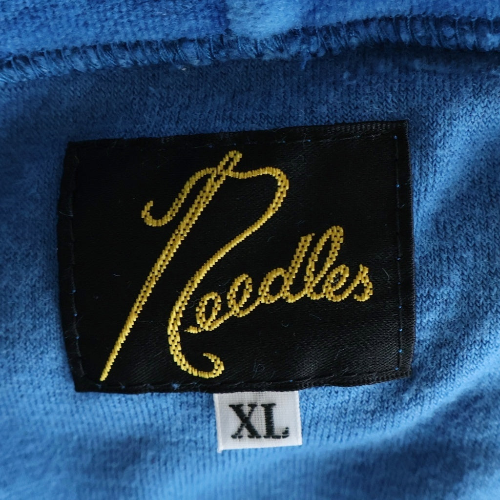 Needles(ニードルス) Track Hoody トラックフーディー ベロア プルオーバーパーカー ブルー KP226