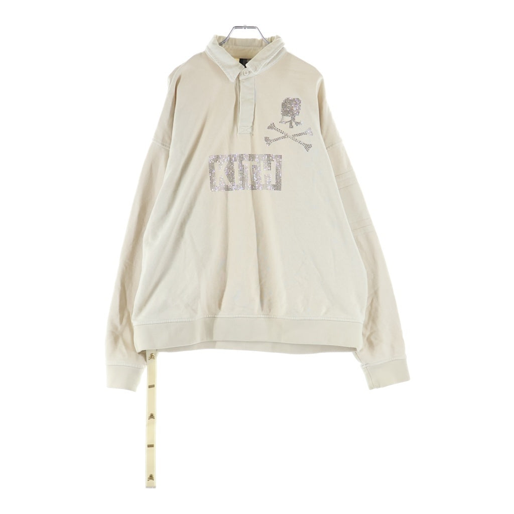 KITH(キス) ×MASTERMIND ロゴ ラインストーン ラガーシャツ 長袖 シャツ ベージュ