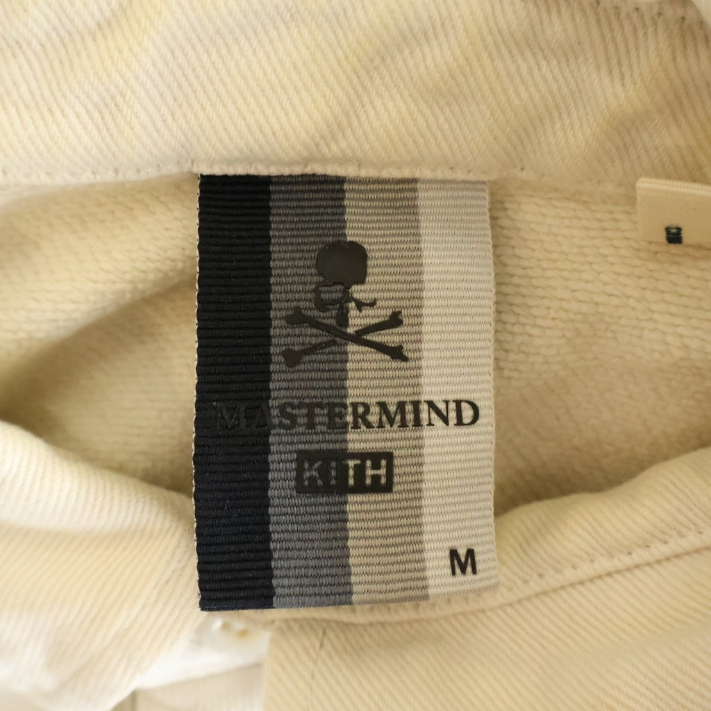 KITH(キス) ×MASTERMIND ロゴ ラインストーン ラガーシャツ 長袖 シャツ ベージュ