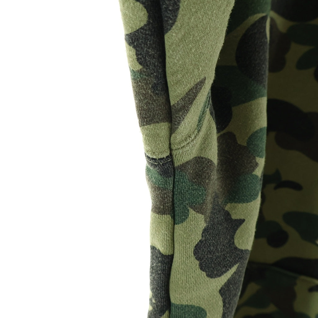 A BATHING APE(アベイシングエイプ) ×Champion 1st Camo ロゴ ワッペン フーデット スウェット シャツ パーカー カーキ