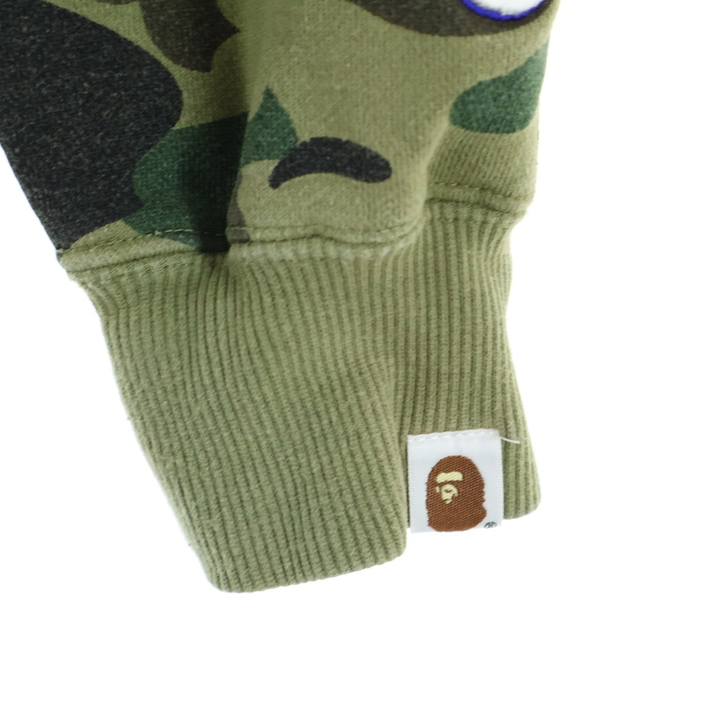 A BATHING APE(アベイシングエイプ) ×Champion 1st Camo ロゴ ワッペン フーデット スウェット シャツ パーカー カーキ