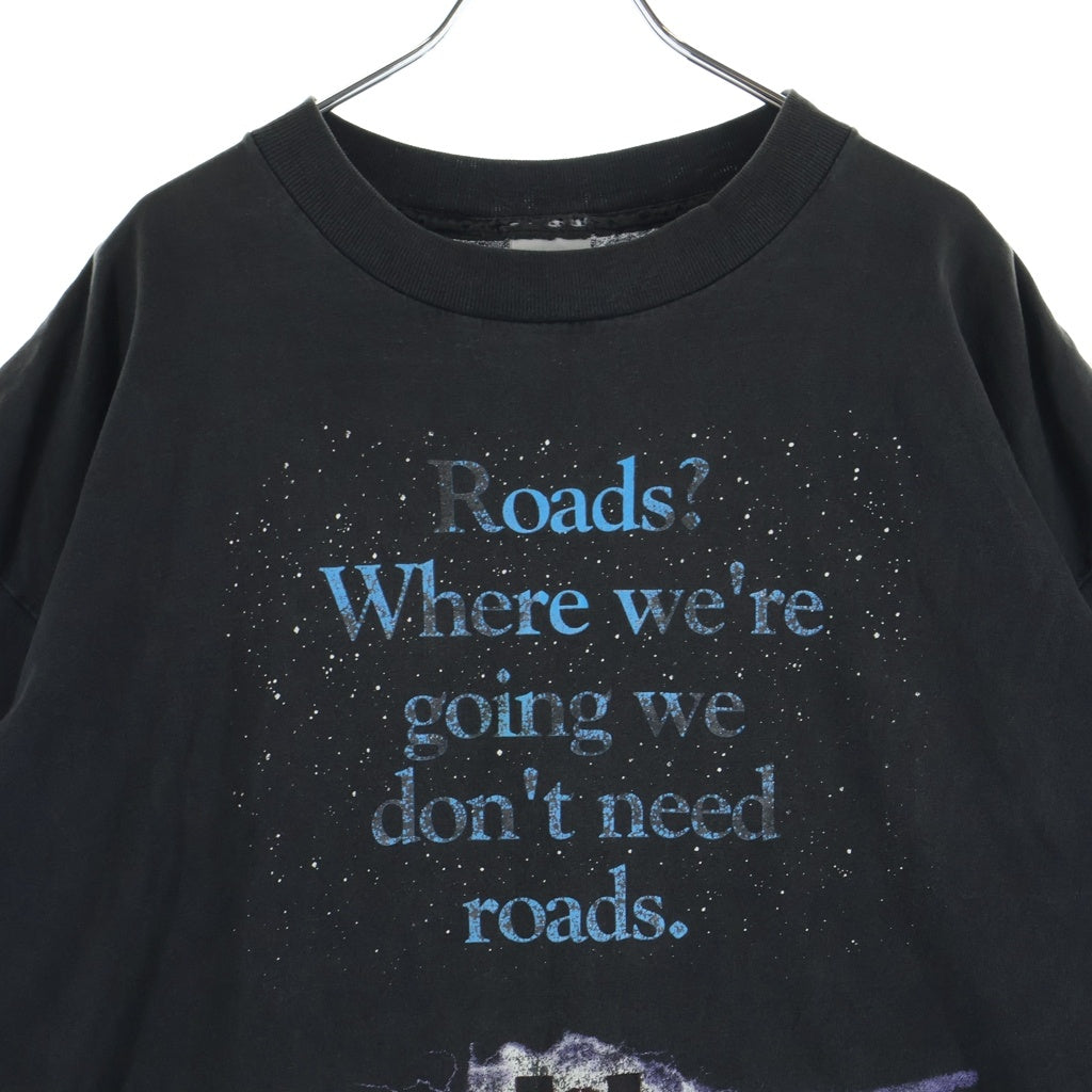 VINTAGE(ヴィンテージ) 90S バック トゥ ザ フューチャー ユニバーサルスタジオ デロリアン プリント 半袖 Tシャツ カットソー ブラック