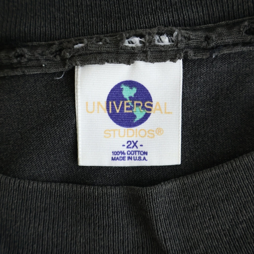 VINTAGE(ヴィンテージ) 90S バック トゥ ザ フューチャー ユニバーサルスタジオ デロリアン プリント 半袖 Tシャツ カットソー ブラック