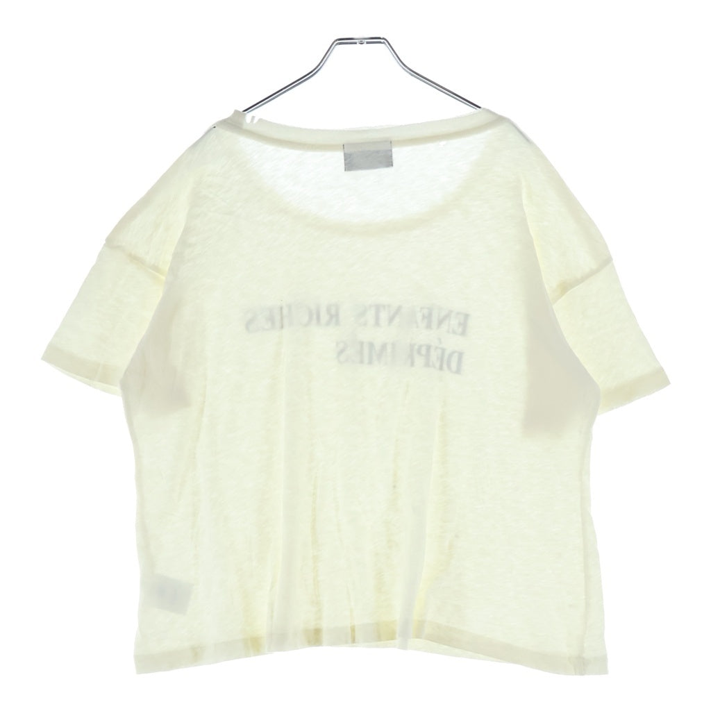 NO BRAND(ノーブランド) ENFANTS RICHES DEPRIMES アンファン リッシュ デプリメ ロゴ プリント ダメージ加工 半袖 Tシャツ カットソー アイボリー