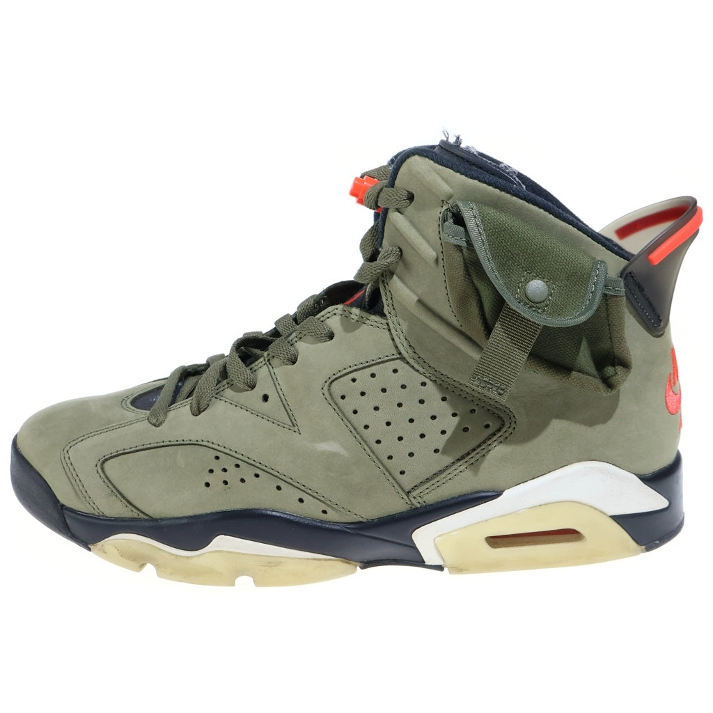 NIKE(ナイキ) ×TRAVIS SCOTT AIR JORDAN 6 RETRO SP トラヴィス スコット エアジョーダン6 ハイカットスニーカー カーキ US10.5/28.5cm CN1084-200