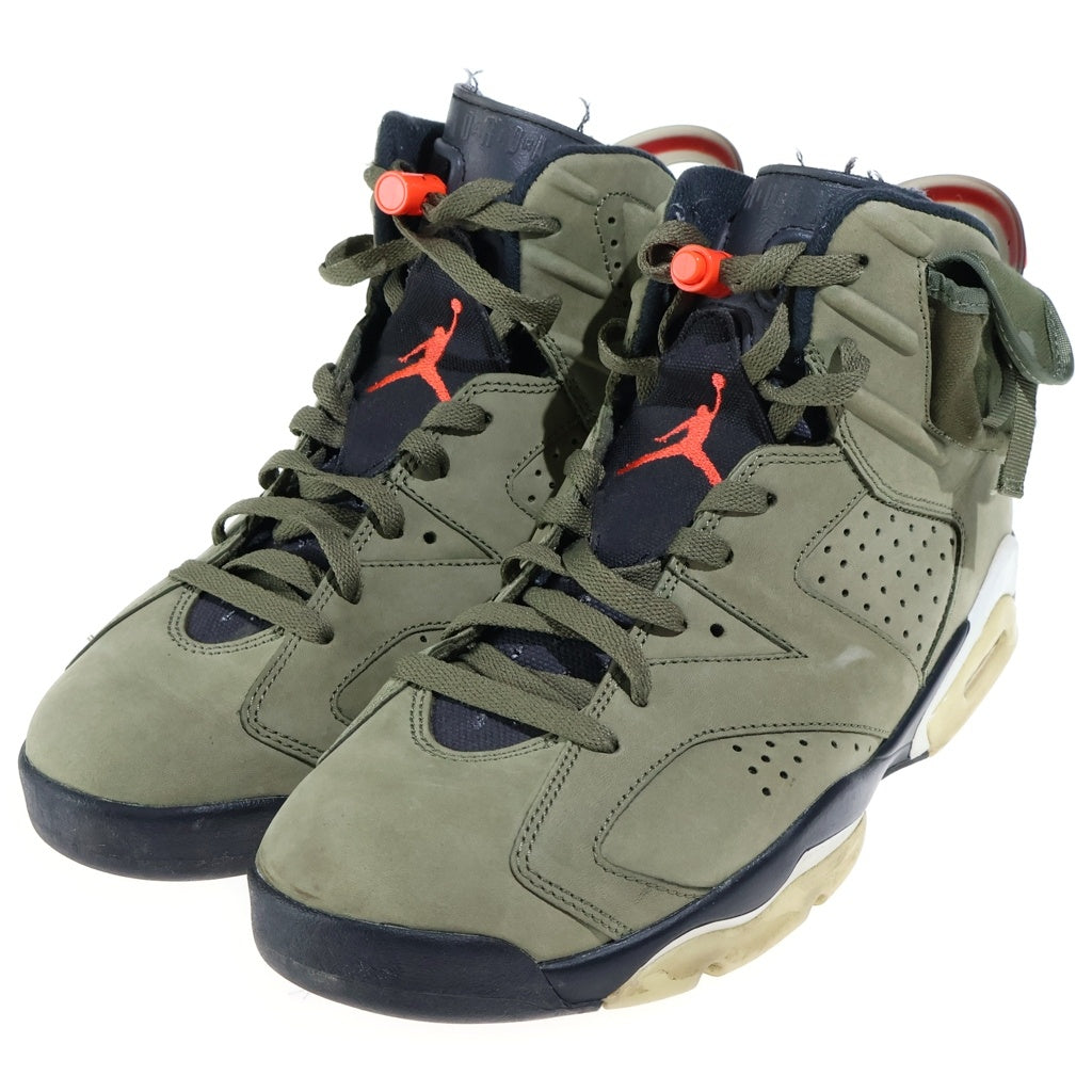 NIKE(ナイキ) ×TRAVIS SCOTT AIR JORDAN 6 RETRO SP トラヴィス スコット エアジョーダン6 ハイカットスニーカー カーキ US10.5/28.5cm CN1084-200