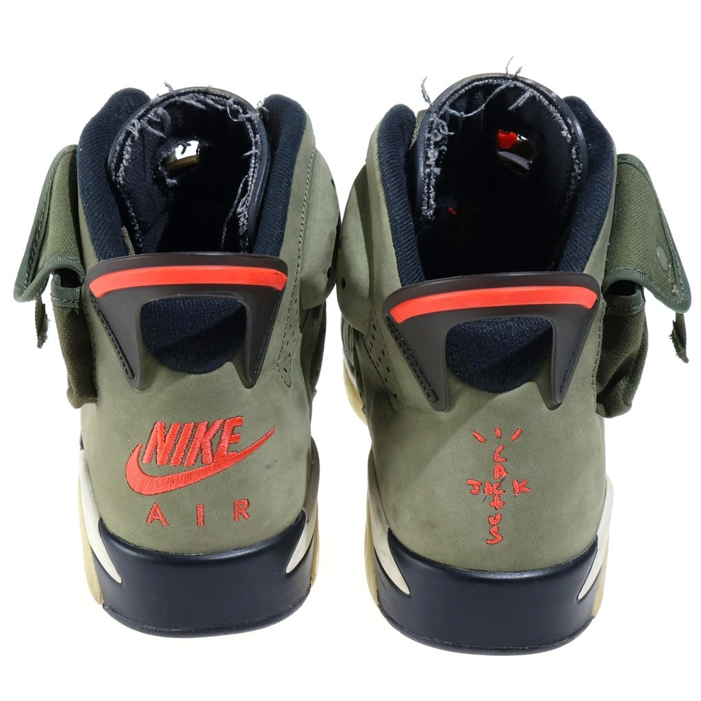 NIKE(ナイキ) ×TRAVIS SCOTT AIR JORDAN 6 RETRO SP トラヴィス スコット エアジョーダン6 ハイカットスニーカー カーキ US10.5/28.5cm CN1084-200