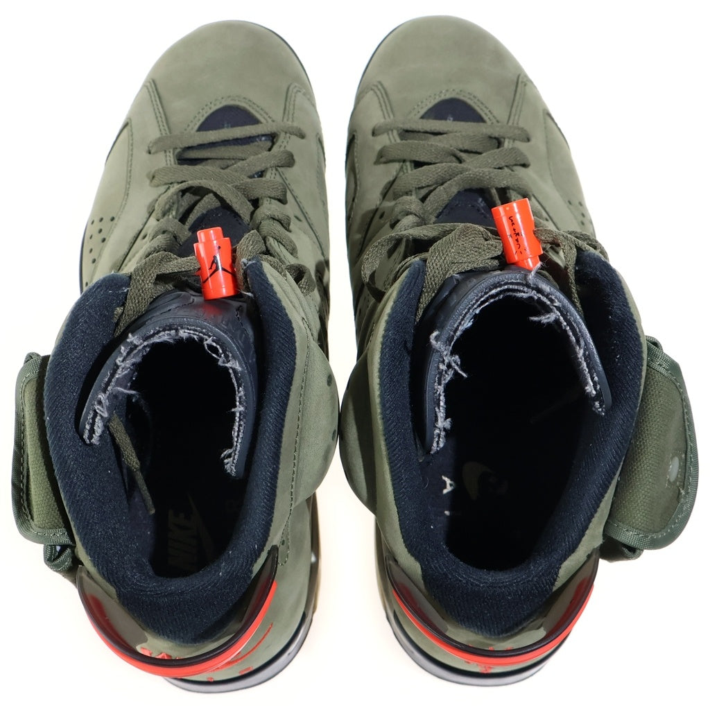 NIKE(ナイキ) ×TRAVIS SCOTT AIR JORDAN 6 RETRO SP トラヴィス スコット エアジョーダン6 ハイカットスニーカー カーキ US10.5/28.5cm CN1084-200