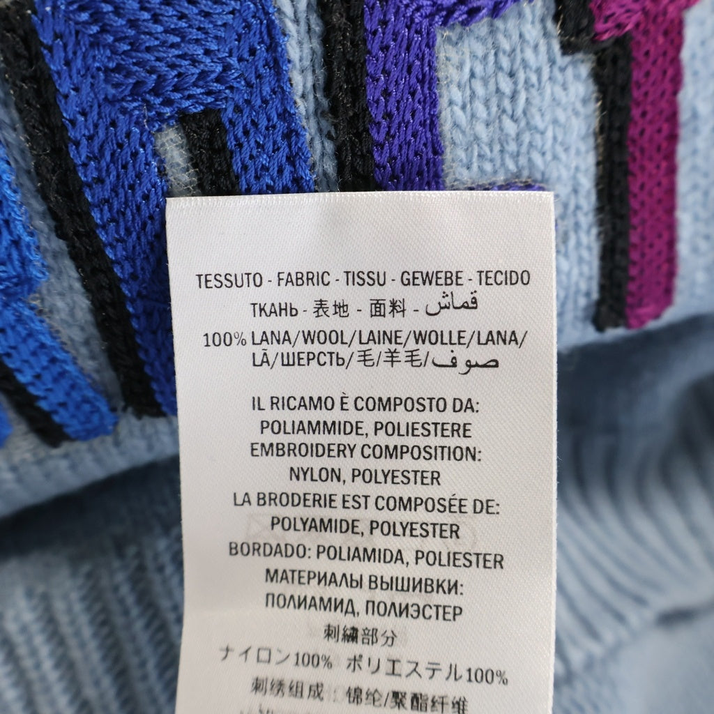 GUCCI(グッチ) Sergio Mora PRIVILEGIUM フロント刺繍 ウールセーター ブルー 519442