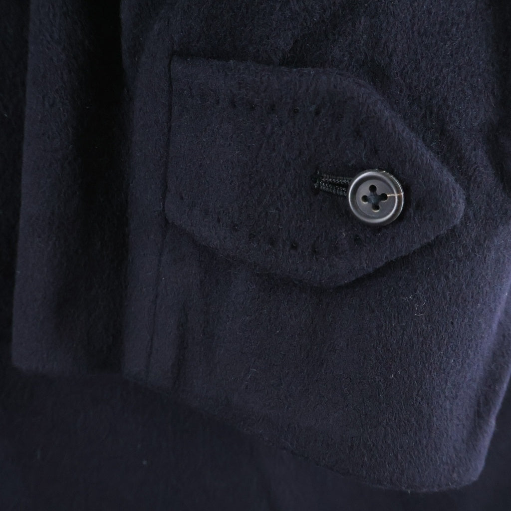 BURBERRY(バーバリー) 比翼ボタン ウール ステンカラーロングコート アウター ブラック WW050-977-28