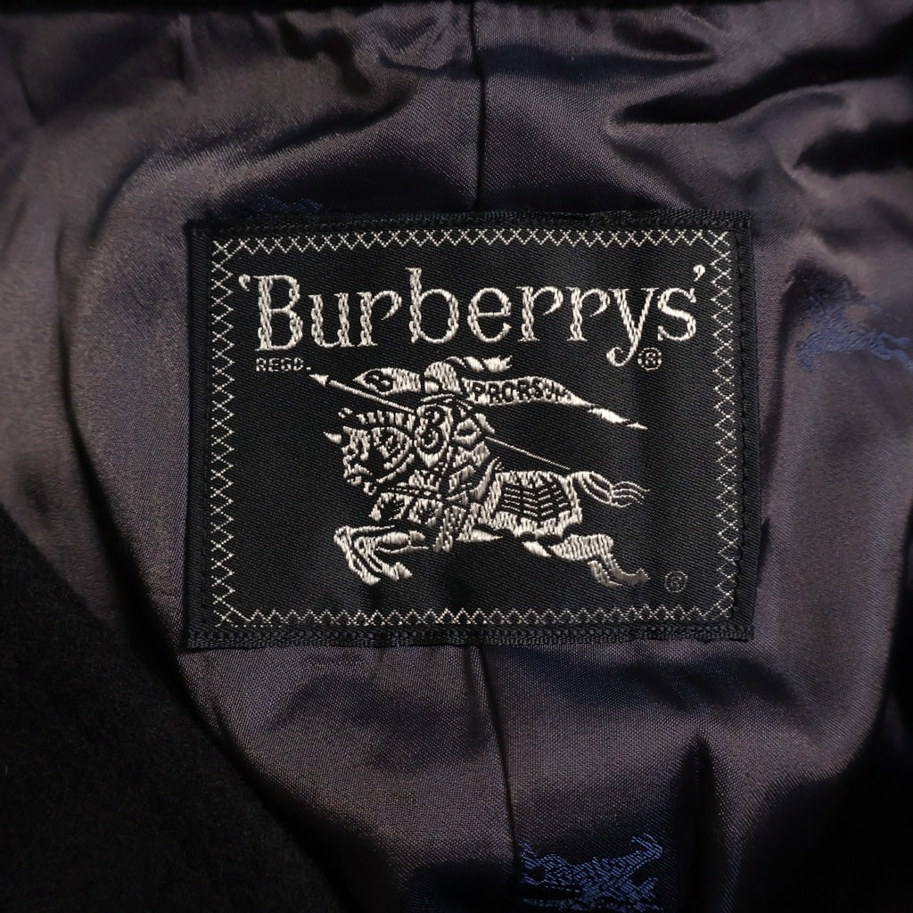 BURBERRY(バーバリー) 比翼ボタン ウール ステンカラーロングコート アウター ブラック WW050-977-28