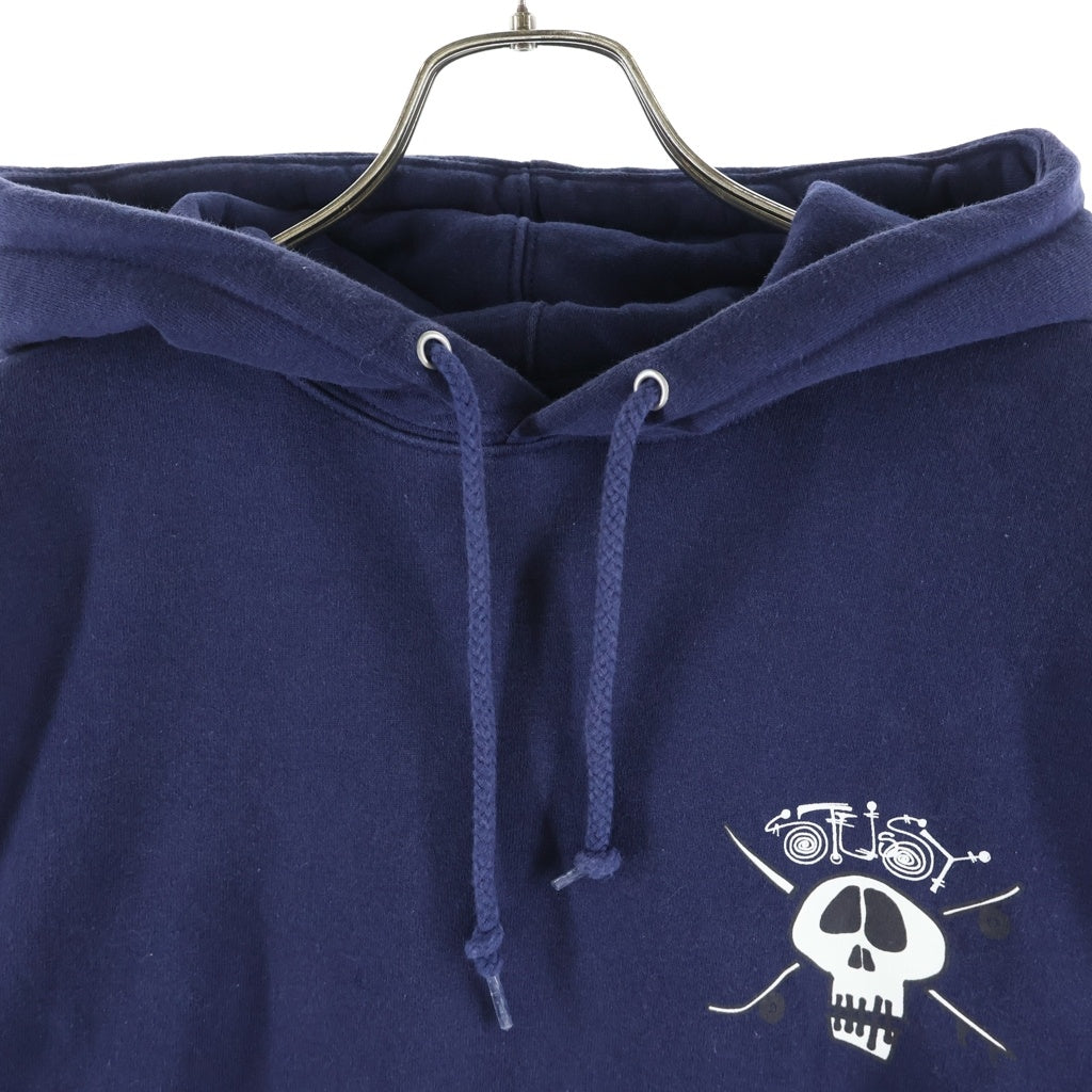 STUSSY(ステューシー) Surf Skate Skull Hoodie ロゴ スカル プリント フーデット スウェット シャツ パーカー ネイビー
