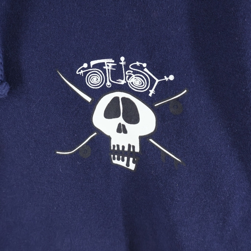 STUSSY(ステューシー) Surf Skate Skull Hoodie ロゴ スカル プリント フーデット スウェット シャツ パーカー ネイビー