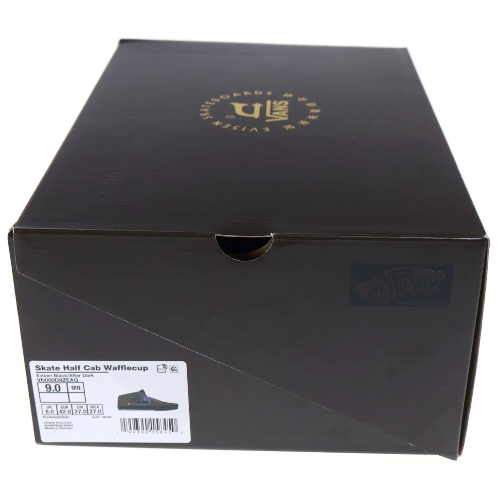 VANS(ヴァンズ) ×Evisen Skateboards Skate Half Cab Wafflecup ×エビセンスケートブランド スケート ハーフキャブ ワッフルカップ ミドルカットスニーカー ブラック VN000D9ZEAQ
