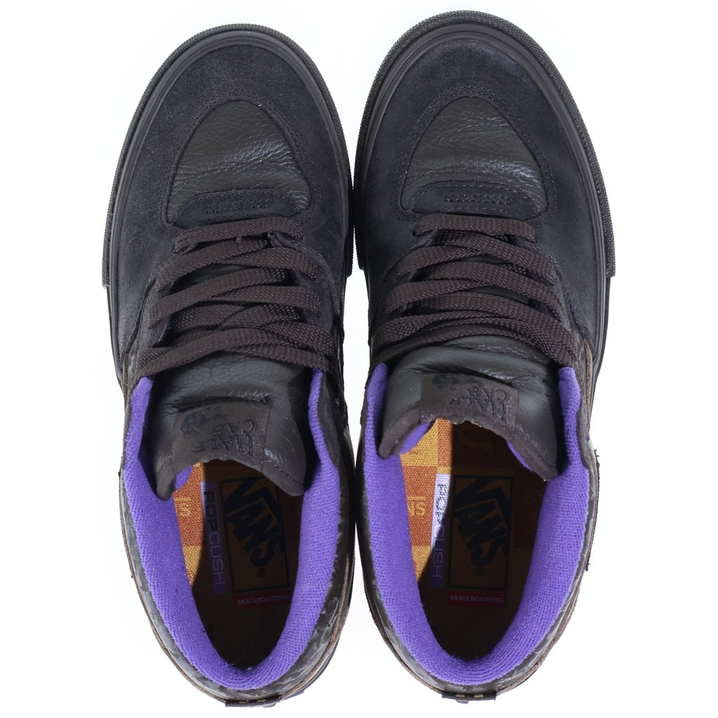 VANS(ヴァンズ) ×Evisen Skateboards Skate Half Cab ×エビセンスケートブランド スケート ハーフキャブ ミドルカットスニーカー ブラウン VN0A5FCD8ZM