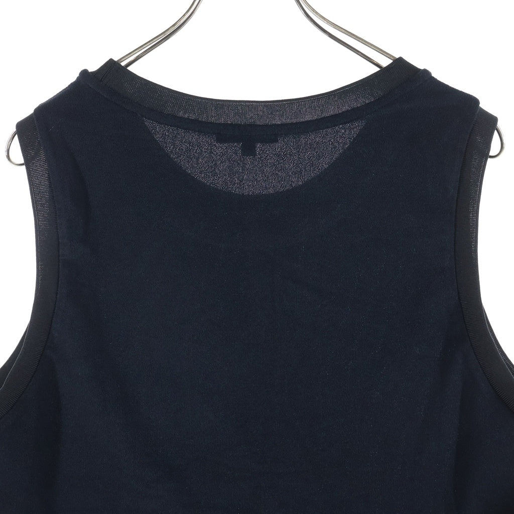 BALMAIN(バルマン) logo-embroidered tank top ロゴエンブロイダリー タンクトップ ブラック BWD041850