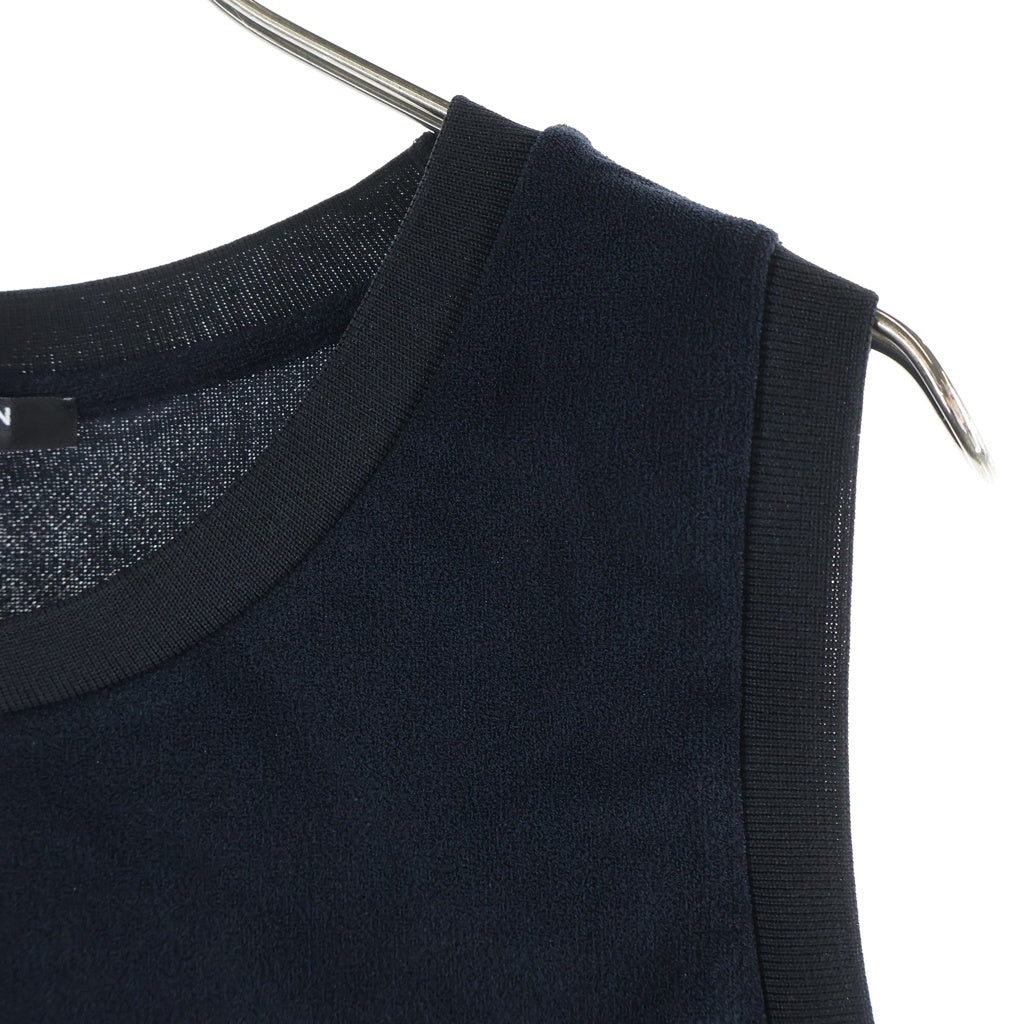 BALMAIN(バルマン) logo-embroidered tank top ロゴエンブロイダリー タンクトップ ブラック BWD041850