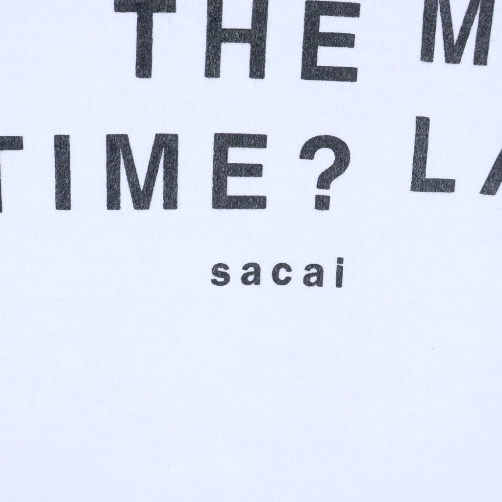 Sacai(サカイ) 25SS Flock Print T-Shirt フロッキープリント フロックスローガン 半袖 Tシャツ カットソー ホワイト 25-0977S
