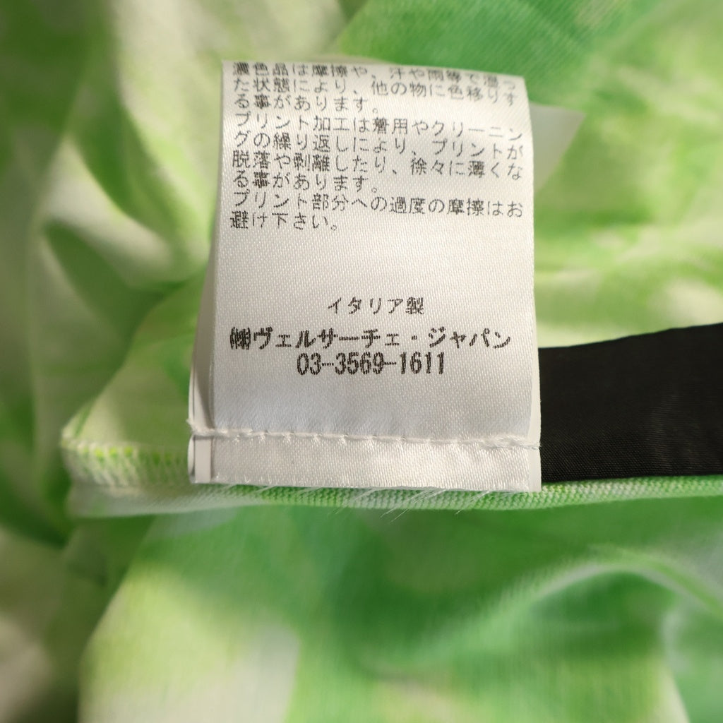 VERSACE(ヴェルサーチ) 20SS タイダイ サイン ロゴ プリント ノースリーブ Tシャツ グリーン レディース