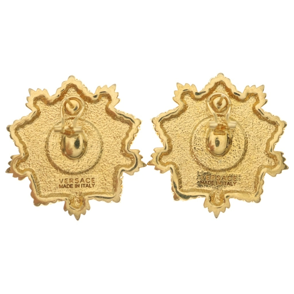 VERSACE(ヴェルサーチ) Starburst Medusa クリスタル・ゴールドトーン イヤリング ゴールド DG2H366 レディース
