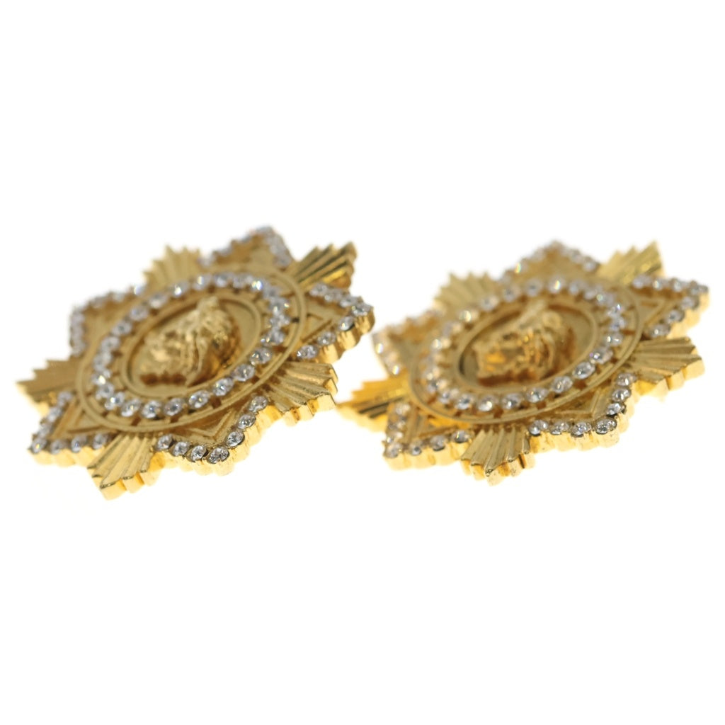 VERSACE(ヴェルサーチ) Starburst Medusa クリスタル・ゴールドトーン イヤリング ゴールド DG2H366 レディース