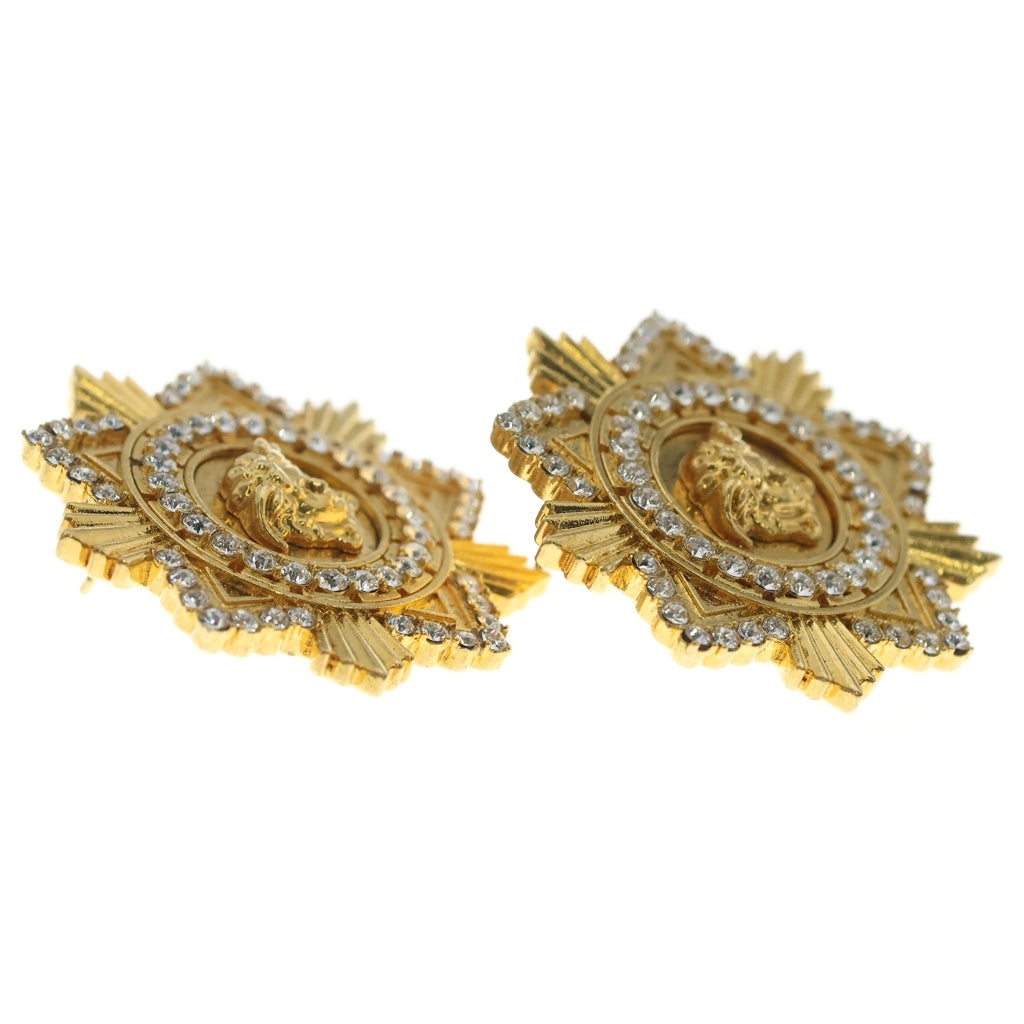 VERSACE(ヴェルサーチ) Starburst Medusa クリスタル・ゴールドトーン イヤリング ゴールド DG2H366 レディース