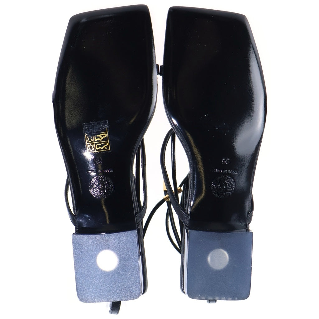 VERSACE(ヴェルサーチ) Lace-Up Sandals レースアップ レザー サンダル ブラック DST342D レディース